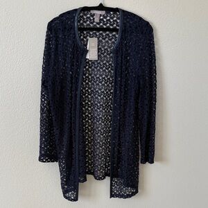 NWT Chico’s Navy Lace Cardigan